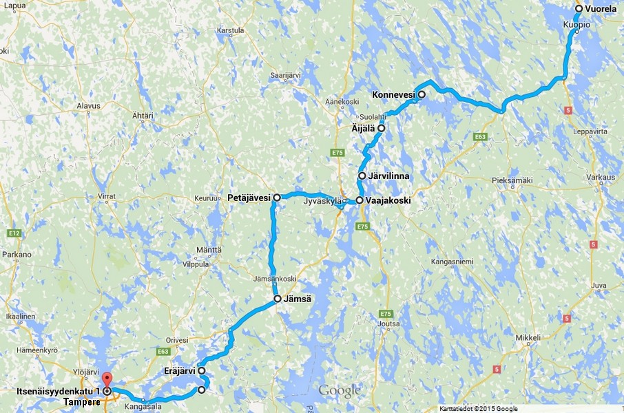 Reittikartta 15.7.2014.